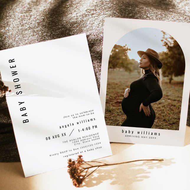 ZARA Simple Modern Minimalist Baby Shower Inbjudningar (Skapare uppladdad)