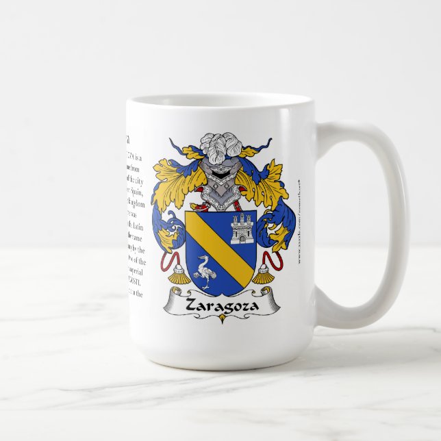 Zaragoza familjvapensköld kaffemugg (Höger)