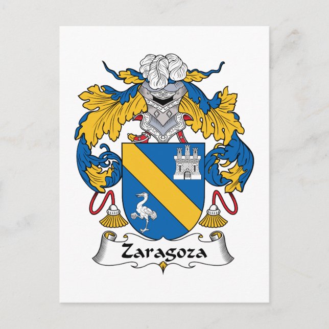 Zaragoza Family Crest Vykort (Framsida)