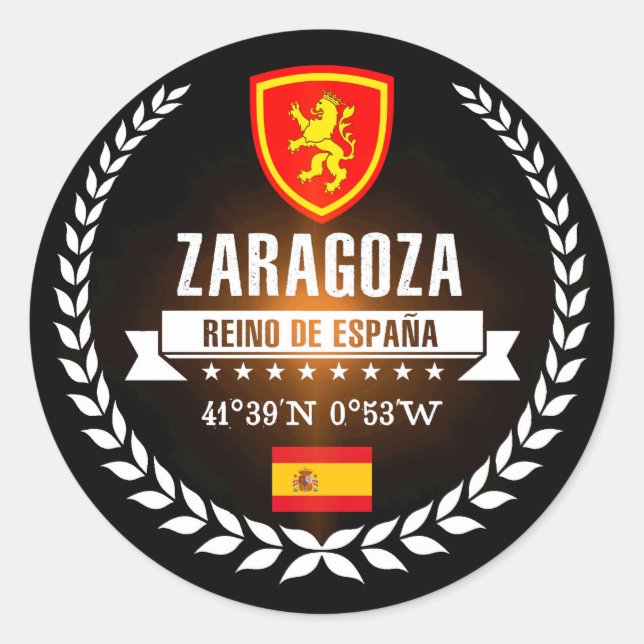 Zaragoza Runt Klistermärke (Framsida)