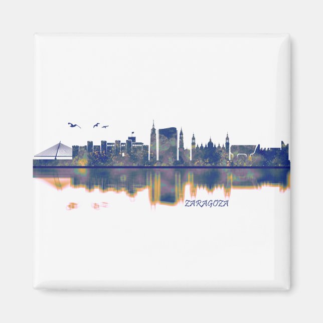 Zaragoza Skyline Magnet (Framsidan)