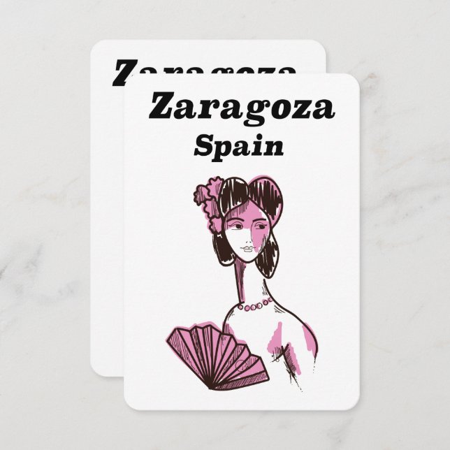 Zaragoza Spain vintage resor poster (Fram/baksida)