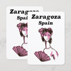 Zaragoza Spain vintage resor poster