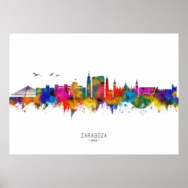 Zaragoza Spanien Siluett Poster (Framsidan)