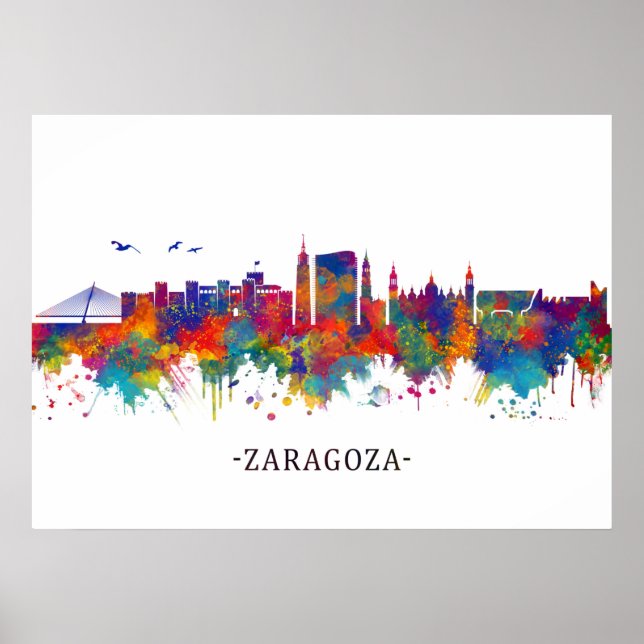 Zaragoza Spanien Skyline Poster (Framsidan)