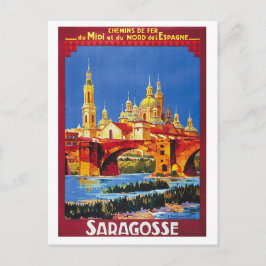 Zaragoza, Spanien, stad, vintage vykort