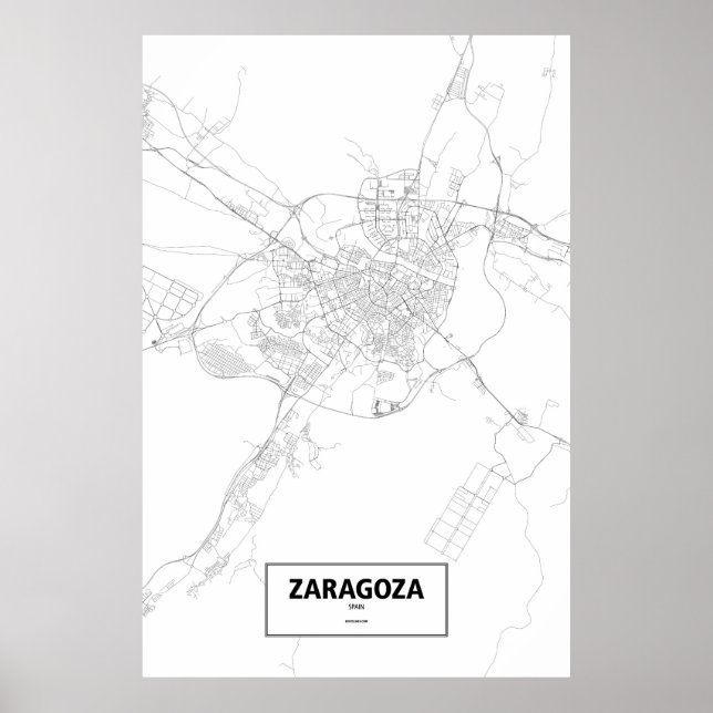 Zaragoza, Spanien (svart på vitt) Poster (Framsidan)