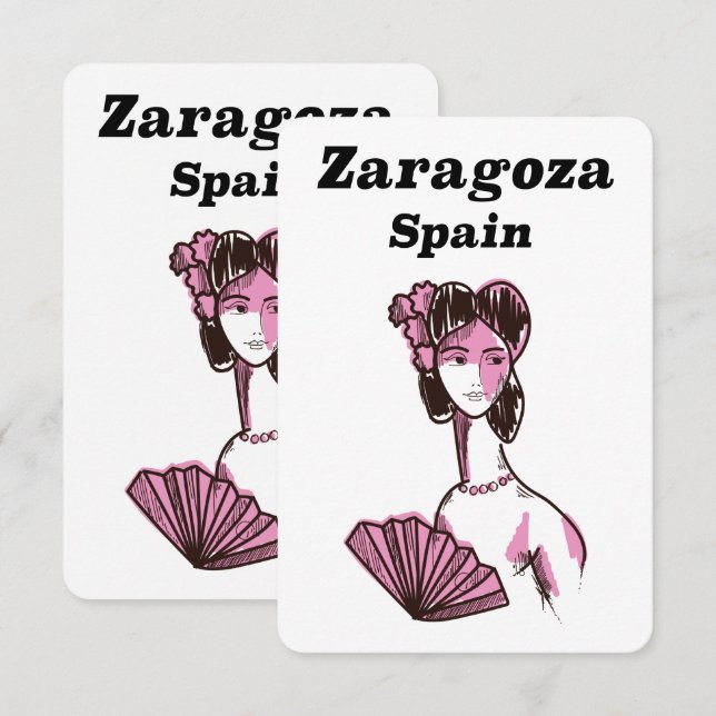 Zaragoza Spanien vintage resemålning affisch (Fram/baksida)