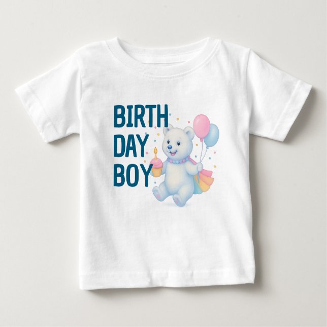 Zarah Dancing Polar Bear • 1st Birthday Boy Baby  T Shirt (Framsida)