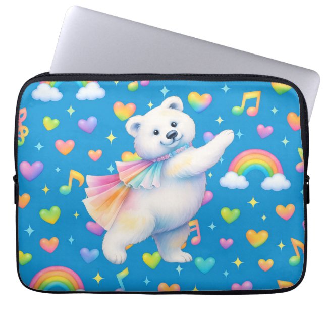 Zarah Dancing Polar Bear Notebook  Laptop Fodral (Framsidan)