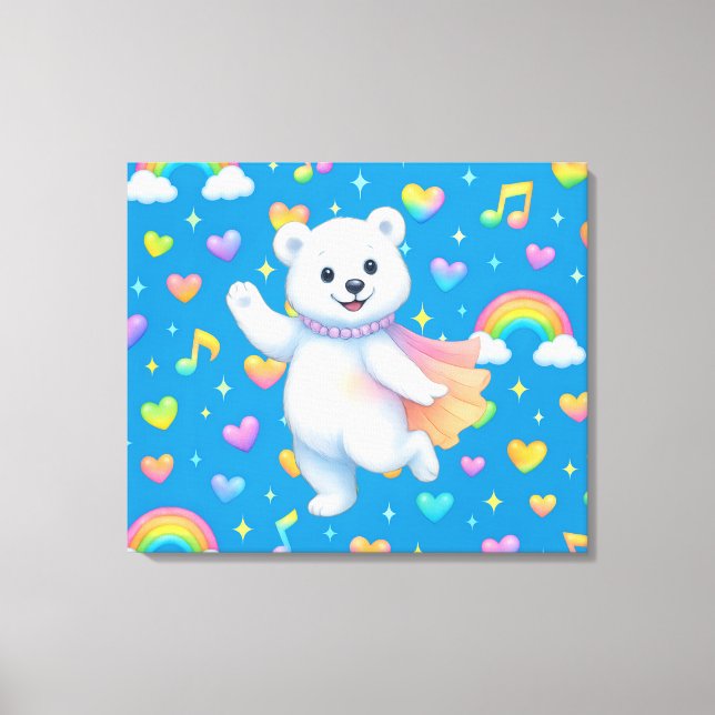 Zarah the Dancing Polar Bear Canvastryck (Framsida)