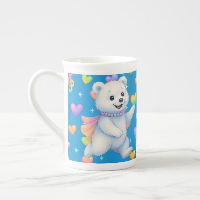 Zarah the Dancing Polar Bear Custom Party Cups Benporslin Mugg (Vänster)