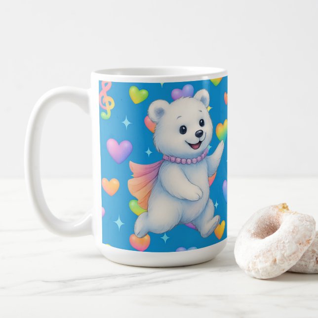 Zarah the Dancing Polar Bear Custom Party Cups Kaffemugg (Med munk)