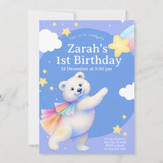 Zarah the Dancing Polar Bear Invitation Inbjudningar