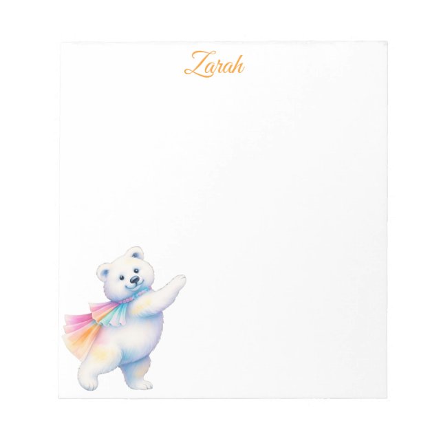 Zarah the Dancing Polar Bear | Personalized Anteckningsblock (Framsida)