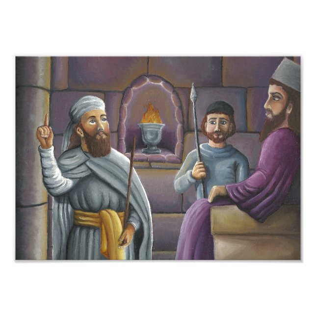 Zarathustra vid domstolen i Kung Vishtaspa Fototryck (Framsidan)