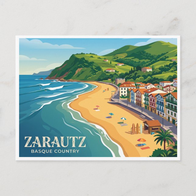 Zarautz Spanien Vykort (Framsida)