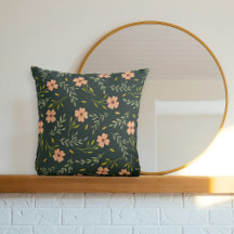 Zarfat vattenfärg blommig mörkgrön mönster