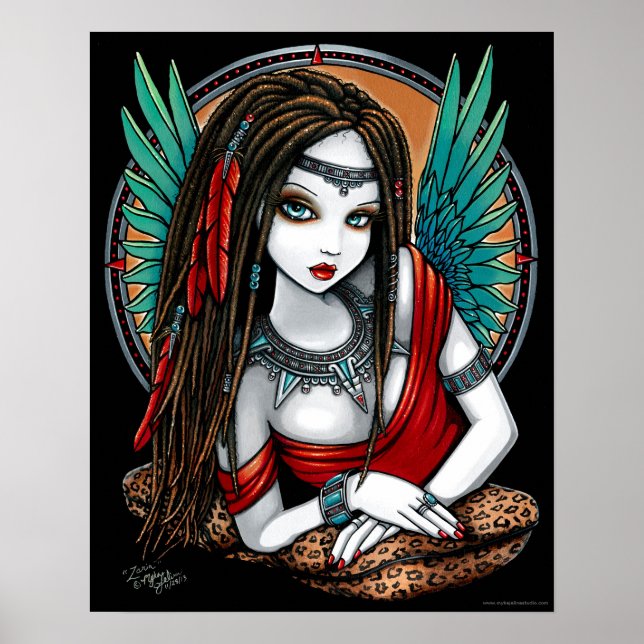 Zaria Tribal Aztec Mesoamerica Angel Poster (Framsidan)