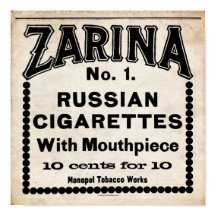 Zarina Russian Cigarette-tecken