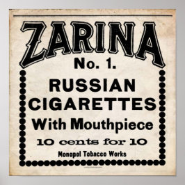 Zarina Russian Cigarette-tecken Poster