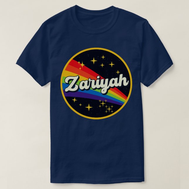 Zariyah Rainbow in Space Vintage Stil T Shirt (Design framsida)