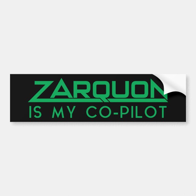 "ZARQUON IS MY CO-PILOT" Lättare H2G2 Bildekal (Framsidan)
