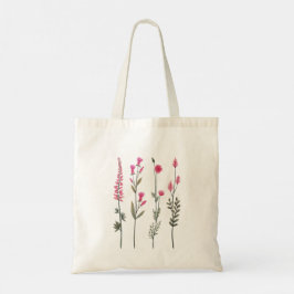 Zarte Einkaufstasche mit rosa Blumen – Aquarell-St Tygkasse