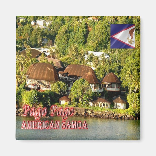 zAS004 PAGO PAGO, American Samoa, Oceania, Fridge Magnet (Framsidan)