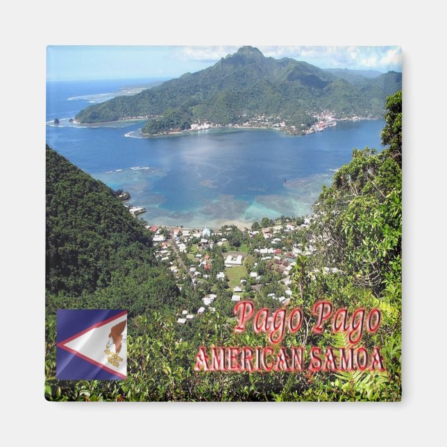 zAS005 PAGO PAGO, American Samoa, Oceania, Fridge Magnet (Framsidan)