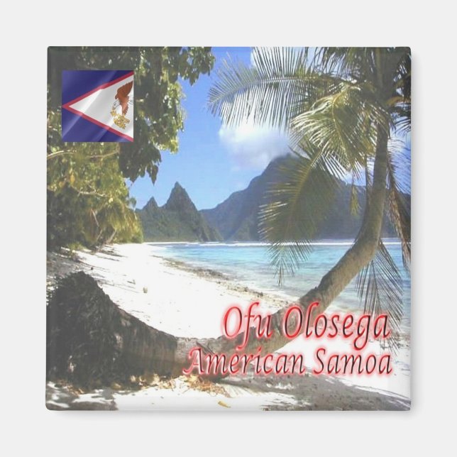 zAS006 OFU OLOSEGA, American Samoa, Fridge Magnet (Framsidan)