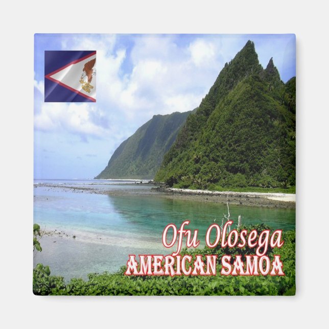 zAS008 OFU OLOSEGA, American Samoa, Fridge Magnet (Framsidan)