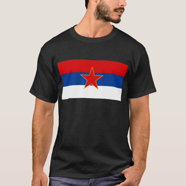 Zastava Crne levrat blod, Montenegro flagga T Shirt (Framsida)