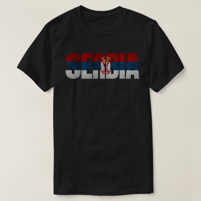 Zastava Serbien / Serbisk flagga T Shirt (Design framsida)