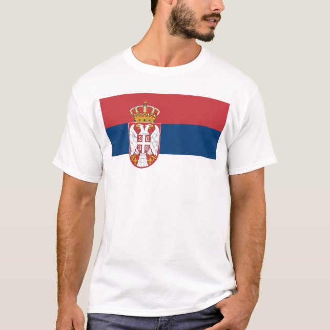 Zastava Srbije, serbisk flagga Tee Shirt (Framsida)