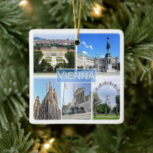 zAT005 VIENNA, Österrike, Europa, keramiskt prydna Julgransprydnad Keramik