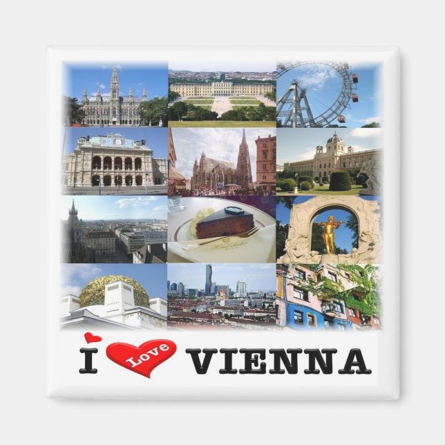zAT006 VIENNA I Kärlek, Fridge Magnet (Framsidan)