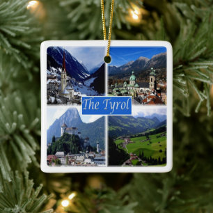 ZAT007 ÖSTERRIKE TYROL, Österrike Julgransprydnad Keramik