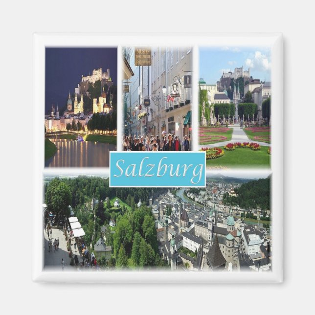 zAT008 SALZBURG Österrike - Fridge Magnet (Framsidan)