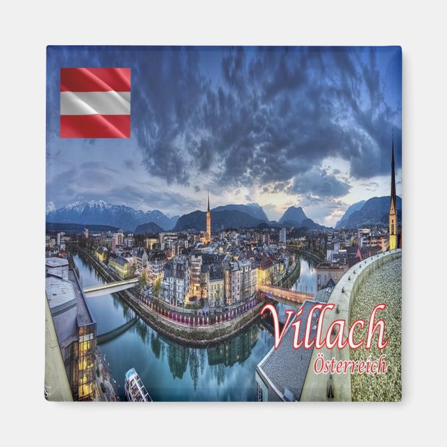zAT010 VILLACH Austria, Fridge Magnet (Framsidan)