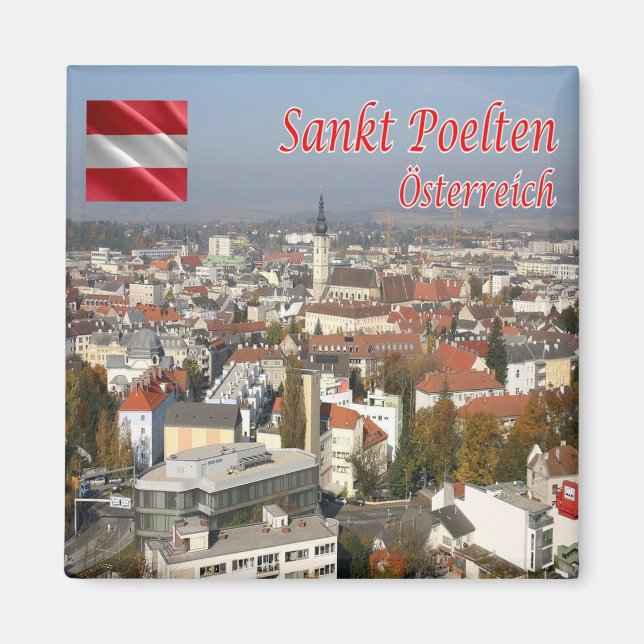 zAT012 SANKT PÖLTEN Austria, Fridge Magnet (Framsidan)