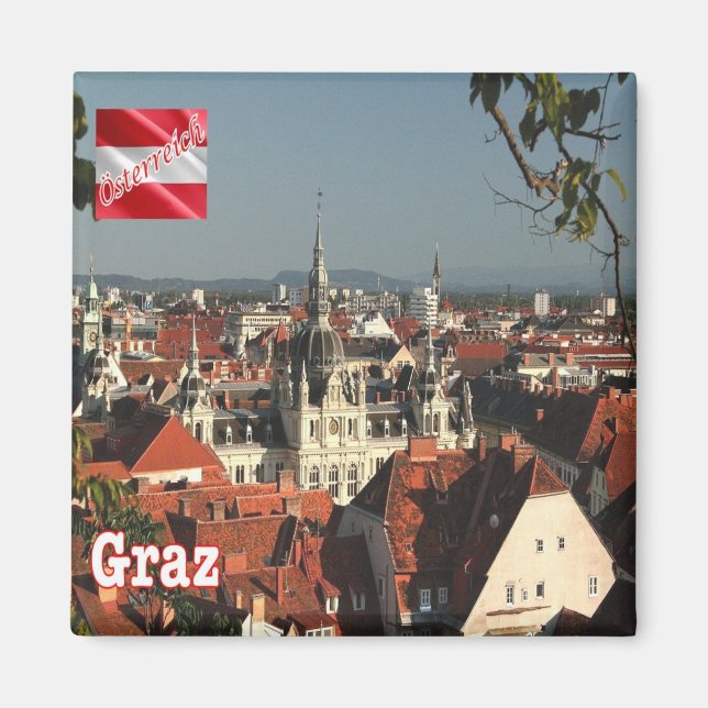 zAT015 GRAZ Austria - Fridge Magnet (Framsidan)