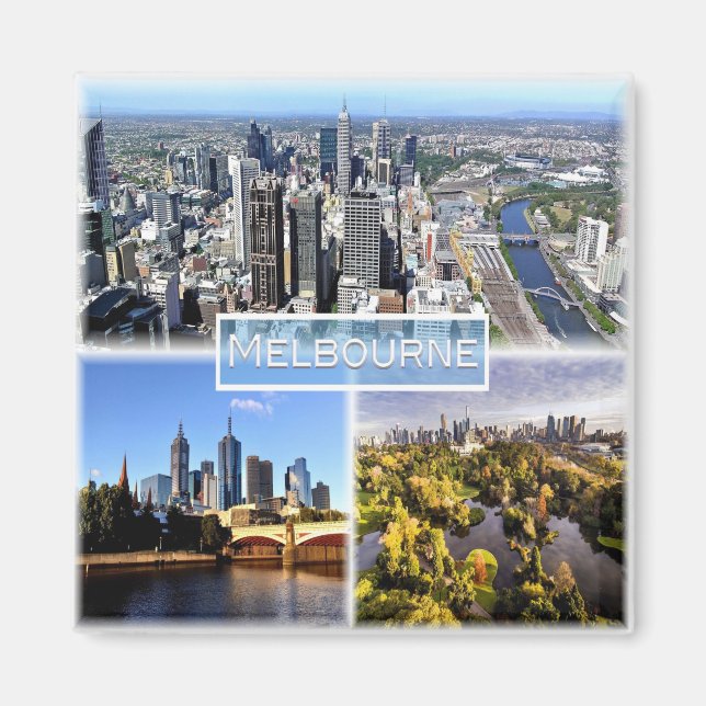 zAU006 MELBOURNE, Australien, Oceanien, Fridge Magnet (Framsidan)