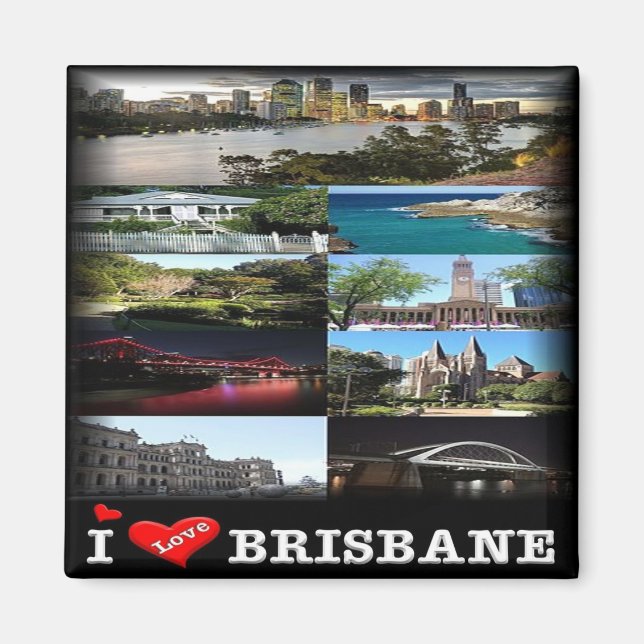 zAU012 BRISBANE, Mosaic, Australien, Fridge Magnet (Framsidan)
