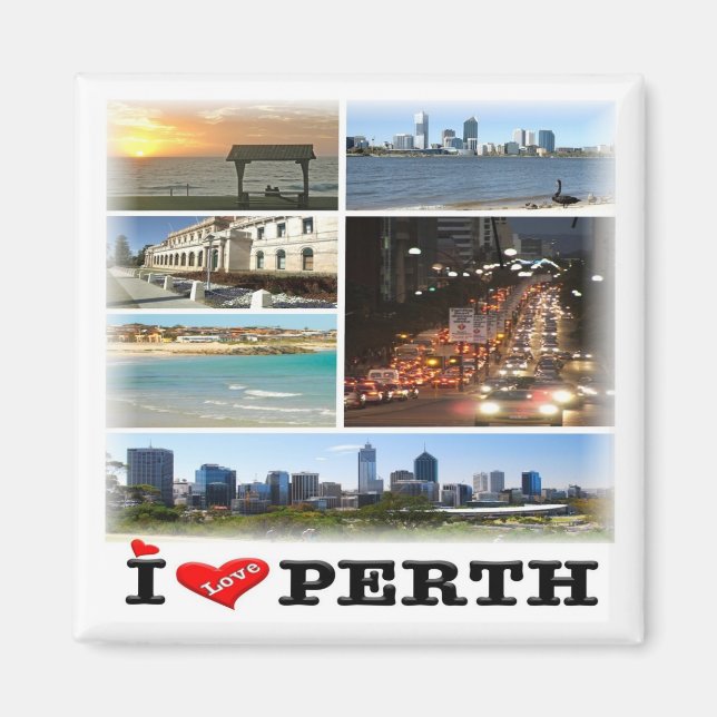zAU013 PERTH, Australien, Oceanien, Fridge Magnet (Framsidan)