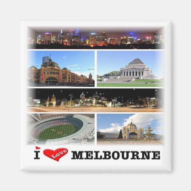 zAU016 MELBOURNE, Australien, Oceanien, Fridge Magnet (Framsidan)