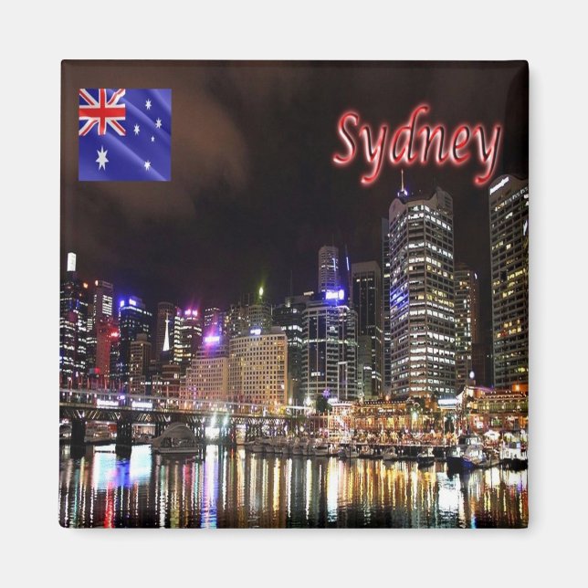 zAU020 SYDNEY, Darling Harbour, Australien, Fridge Magnet (Framsidan)