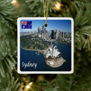 zAU026 SYDNEY Australien, Opera House, Ceramic Orn Julgransprydnad Keramik
