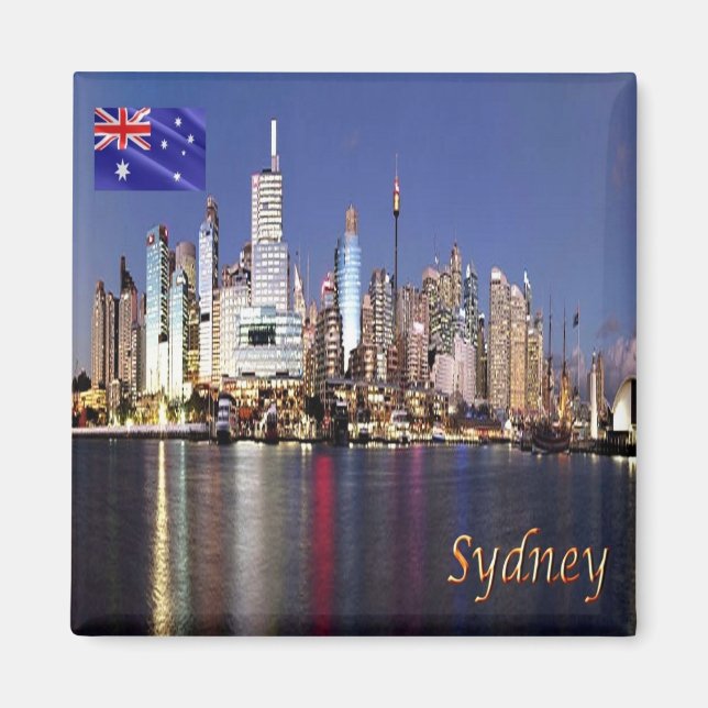 zAU031 SYDNEY, Skyline, Australien, Oceanien, Frid Magnet (Framsidan)