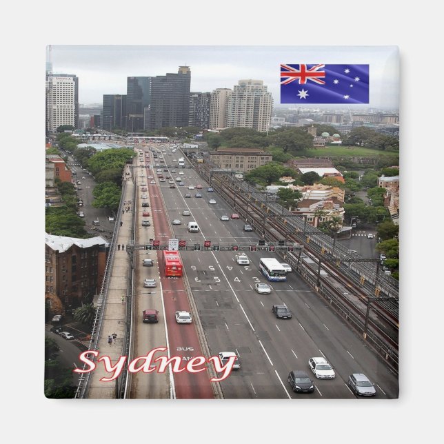 zAU035 SYDNEY, HARBOR BRIDGE, Australien, Fridge Magnet (Framsidan)